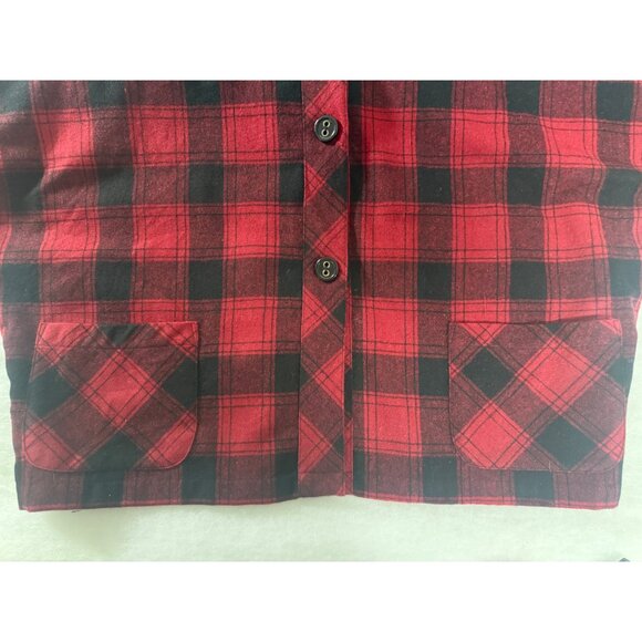 Coldwater Creek Womens Red & Black Preppy Plaid Button-Up Jacket With Pockets XL - Picture 6 of 9